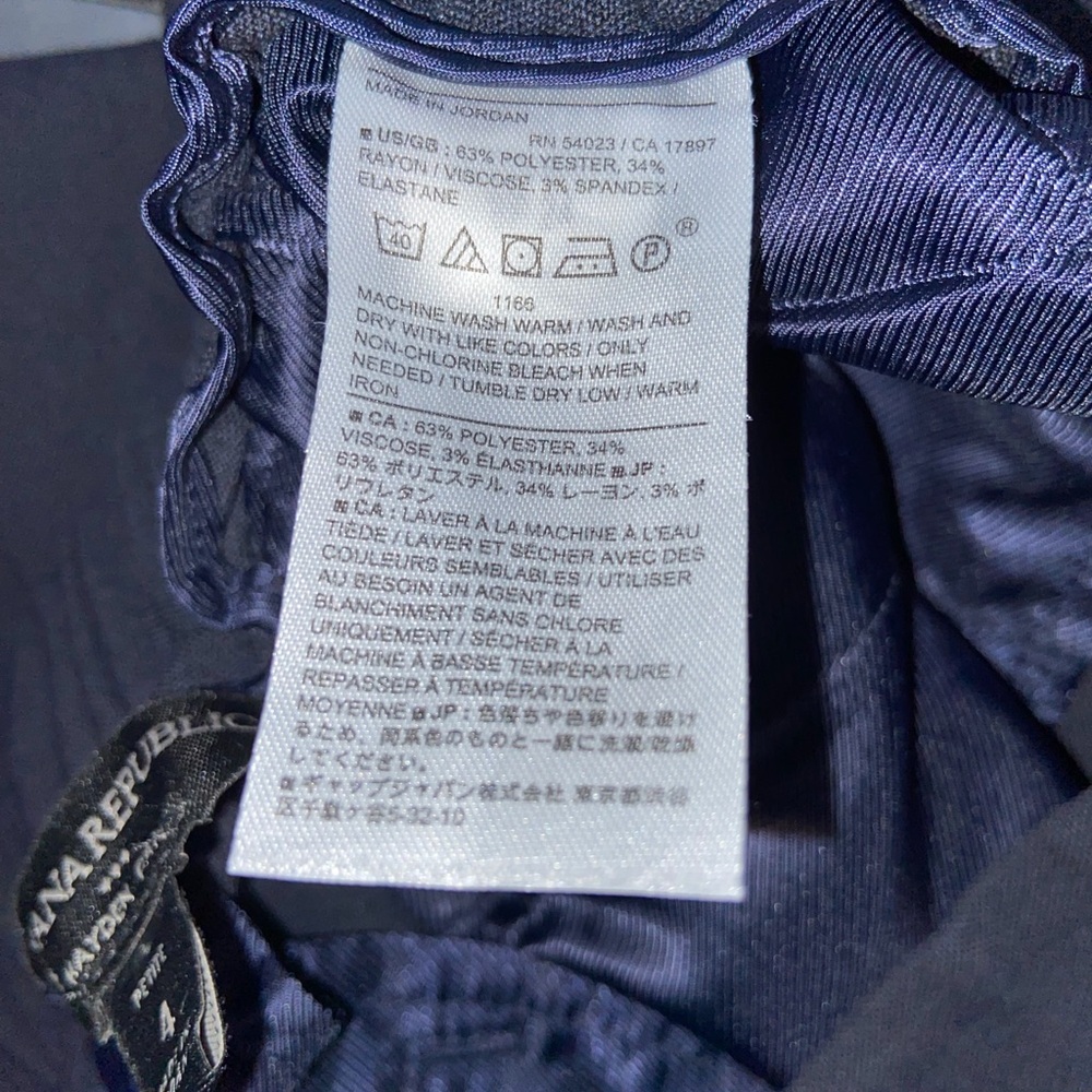Banana Republic Wide Leg Hayden Pant, Navy, Size 4 Petite - Picture 6 of 6